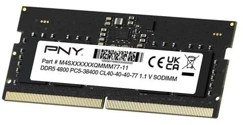 MN16GSD54800-BLK - M�dulo PNY DDR5 16Gb 4800Mhz Sodimm CL40 (MN16GSD54800-BLK)
