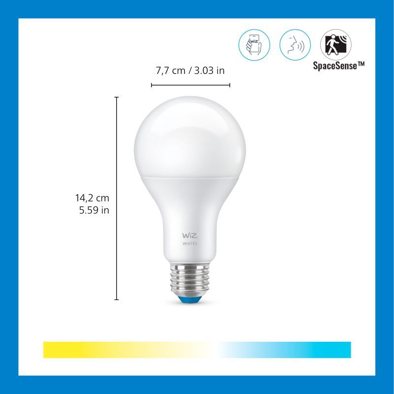 929004583422 - Bombilla Philips Wiz E27 LED Wifi, Luz blanca ajustable. (929004583422)