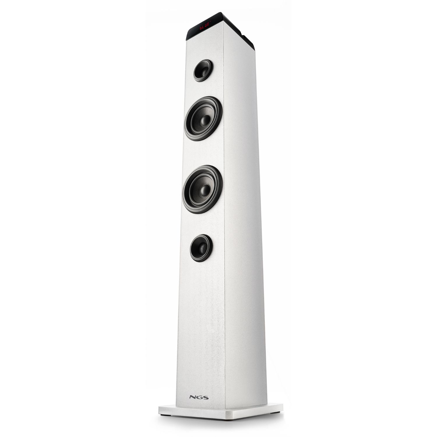 SKYCHARMPROWHITE - Torre de Sonido NGS Bluetooth5.4, 80W ,Usb, Aux in, FM, Blanca (SKYCHARMPROWHITE)