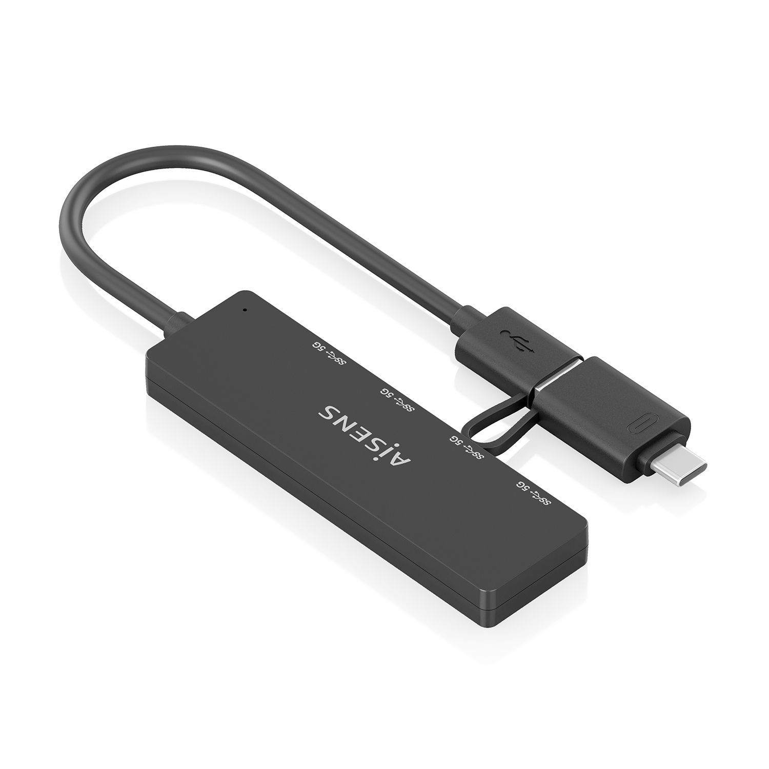 A109-0987 - Hub AISENS USB-A + Adaptador USB-C a 4xUSB-A 3.0 Negro (A109-0987)