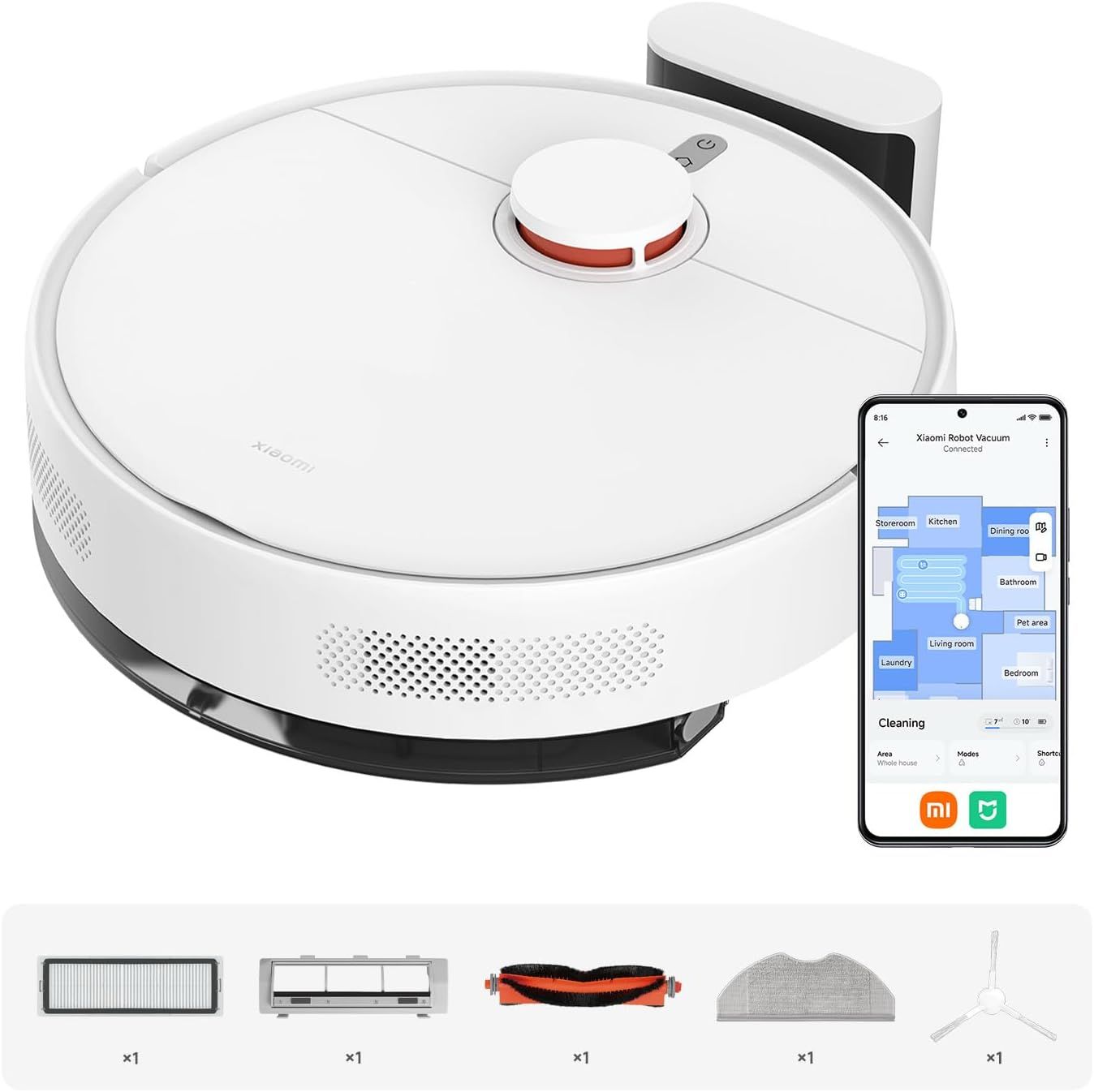XIA-ROBOT VACUUM S40C WH - Robot Aspirador/Friegasuelos XIAOMI Vacuum S40C 55W Control por WiFi Blanco (BHR9664EU)