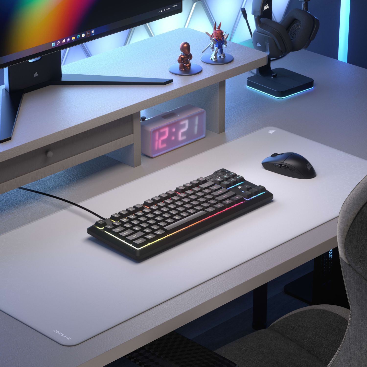 CH-9216065-ES - Teclado Gaming CORSAIR K55 Core TKL RGB iCue QWERTY 88 Teclas USB Suizo Negro (CH-9216065-ES)