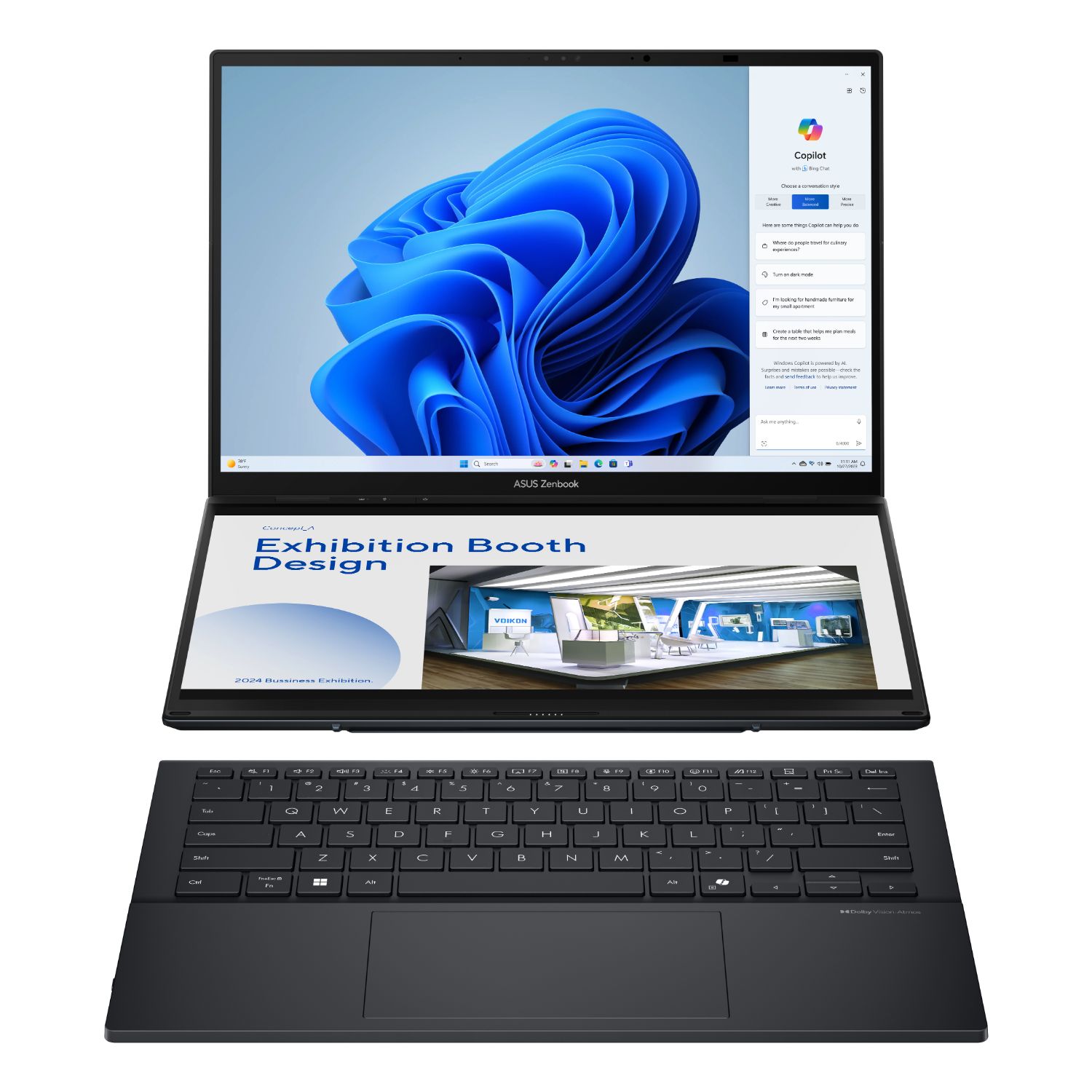90NB14X1-M00LF0 - Asus Zenbook Duo OLED UX8406CA-QL336W Intel Core Ultra 7-255H 32Gb 1Tb SSD 14