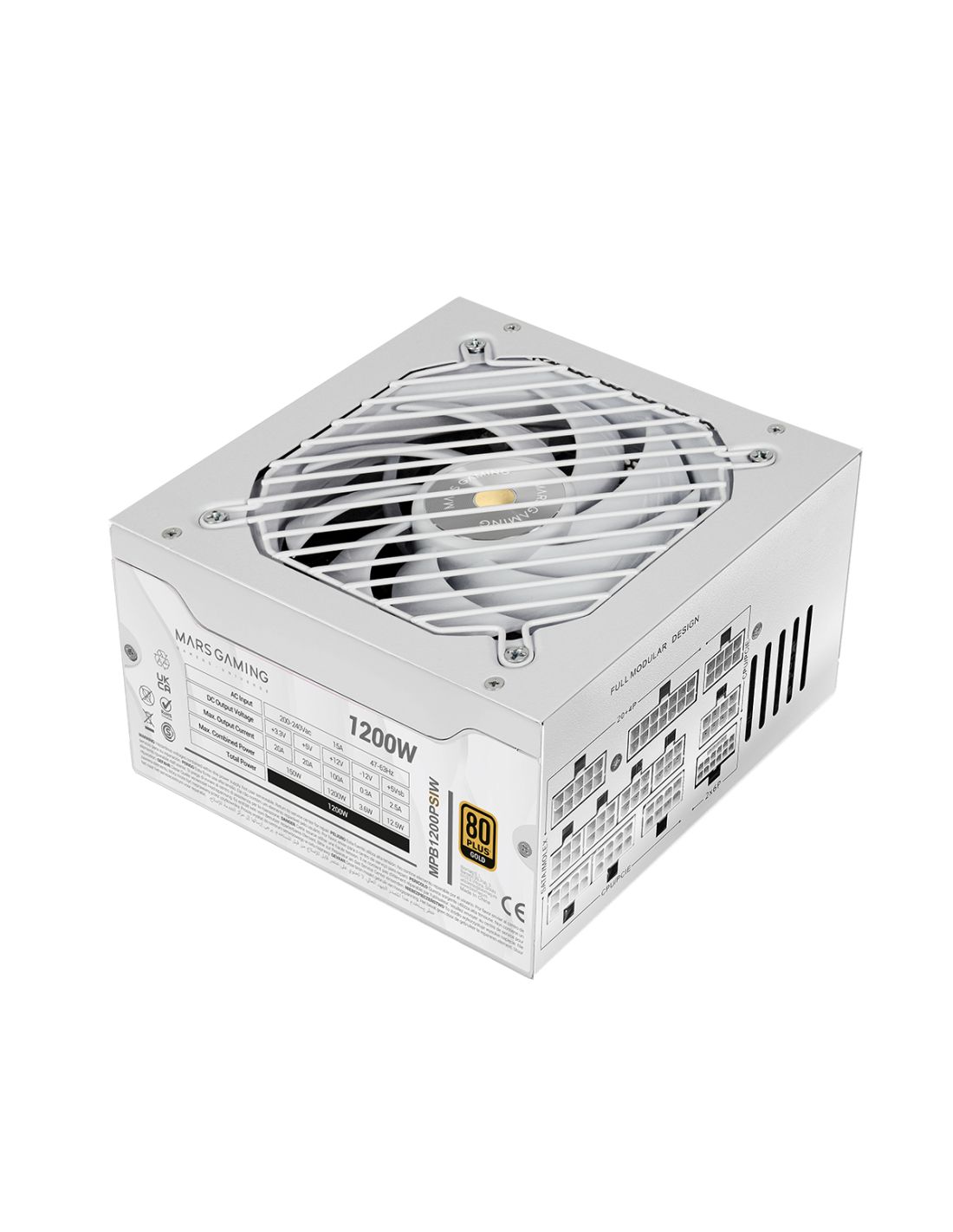 MPB1200PSIW - Fuente Mars Gaming ATX 1200W 80+ Gold Blanca (MPB1200PSIW)