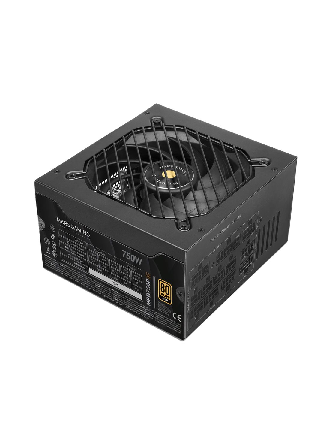 MPB750PSI - Fuente Mars Gaming ATX 750W 80+ Gold Negra (MPB750PSI)