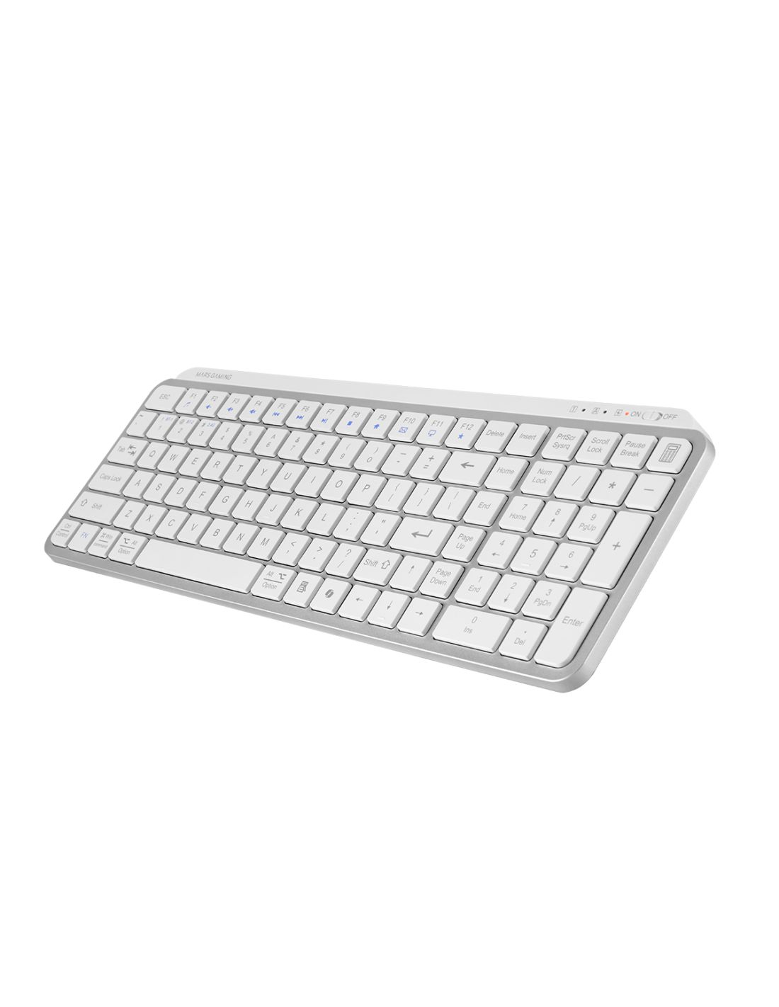 MKSILENKEYSWES - Teclado Mars Gaming RF Wireless/Bluetooth Blanco (MKSILENKEYSWES)