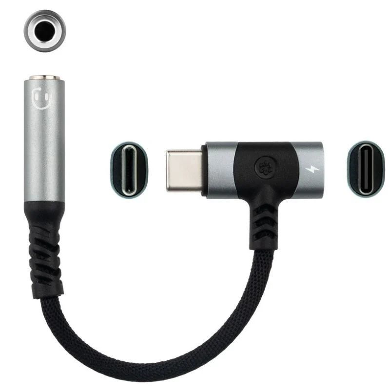 10.24.1207 - Conversor Nanocable 2en1 UsbC/M+Usb-C/H de carga a Audio Jack 3.5mm (10.24.1207)