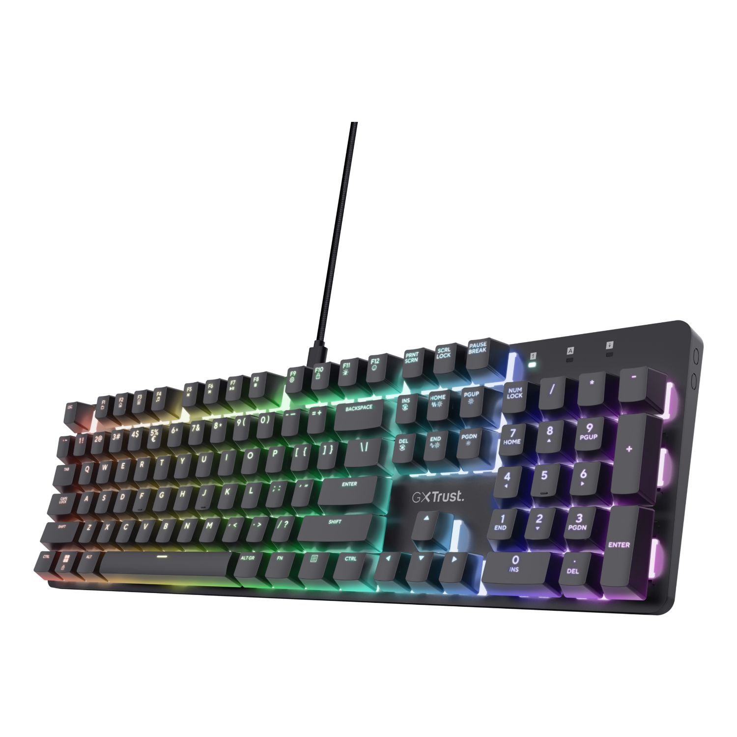 25682 - Teclado Gaming Trust GXT 871 Zora QWERTY 104 Teclas RGB 1xUSB-A Cable 1.8m Negro (25682)