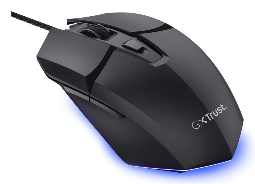 25603 - Rat�n gaming Trust GXT 121 Felox+, 6botones programables y 10000ppp, cable Usb-A trenzado 1.5m, iluminaci�n LED RGB, Negro. (25603)