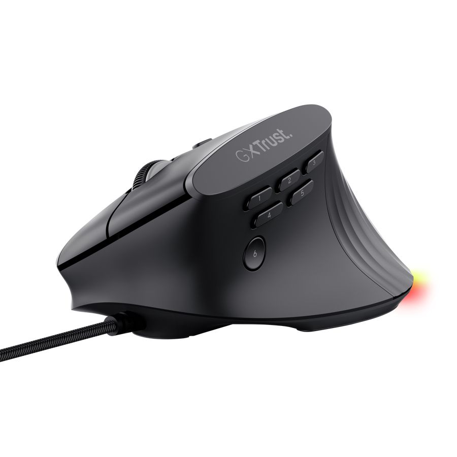26024 - Rat�n Vertical Gaming Trust GXT 145 Rexxa, 12800ppp, cable Usb-A 1.7m, 10botones programables, iluminaci�n RGB, Negro. (26024)