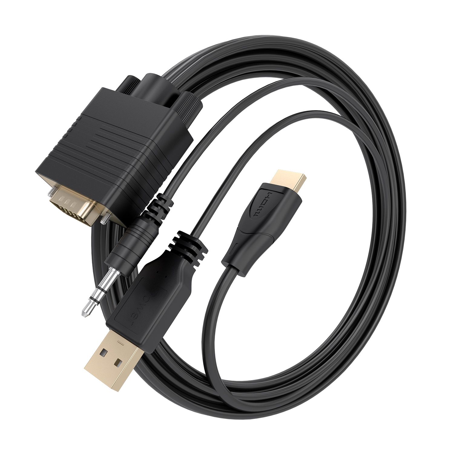 A115-1007 - Conversor AISENS VGA+USB-A+3.5mm/M a HDMI A/M 1m Negro (A115-1007)