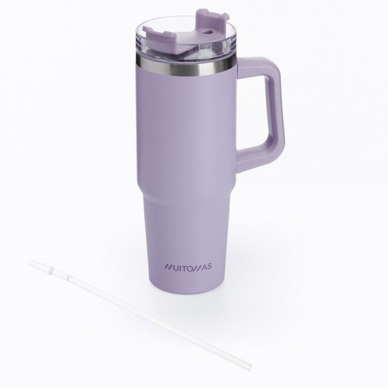 TRAVELMUG900VL - Taza t�rmica Muitomas con pajita para bebida fr�a o caliente 900ml Lila (TRAVELMUG900VL)