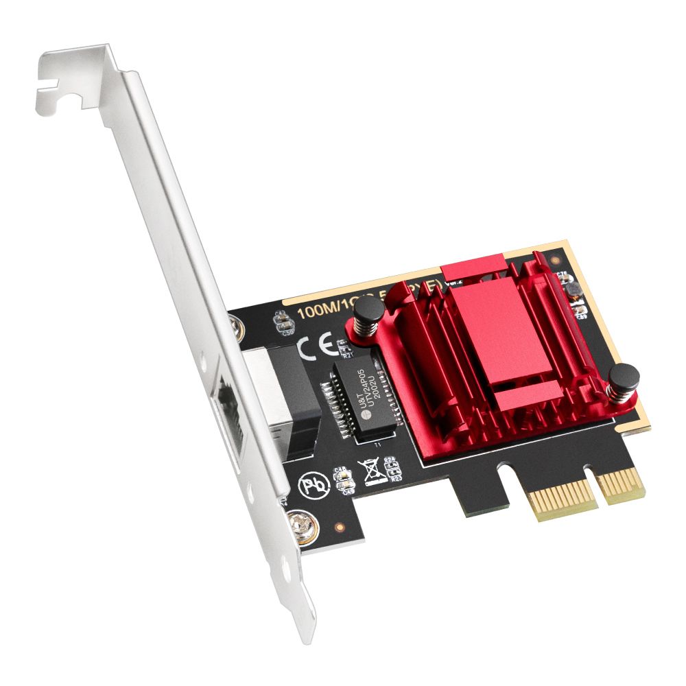 PE25 - Adaptador de Red CUDY PCIe 1xRJ45 Ethernet LAN 2.5 GbE PC/Servidor (PE25)