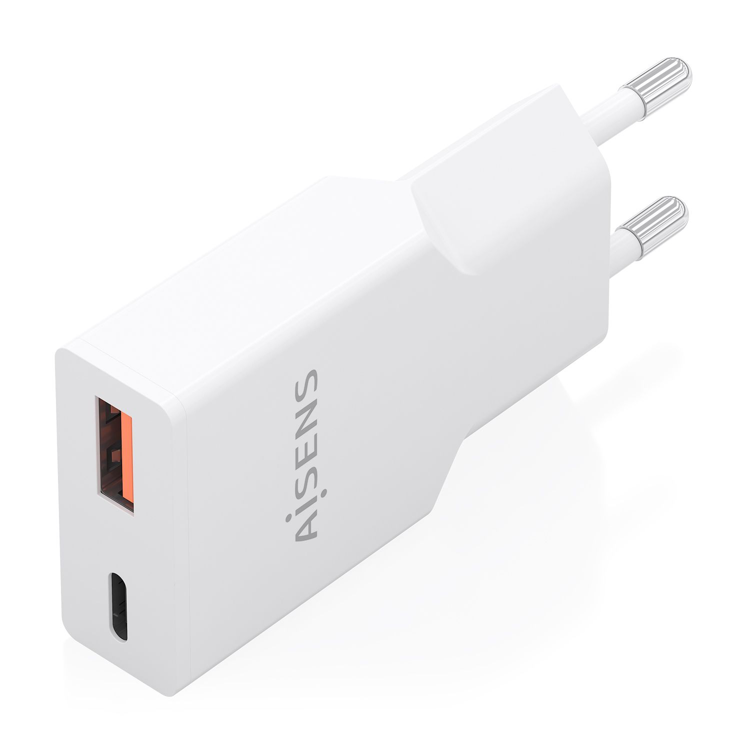 A110-1002 - Cargador de Pared AISENS Slim GaN 30W PD/QC 3.0 1xUSB-A 1xUSB-C Blanco (A110-1002)