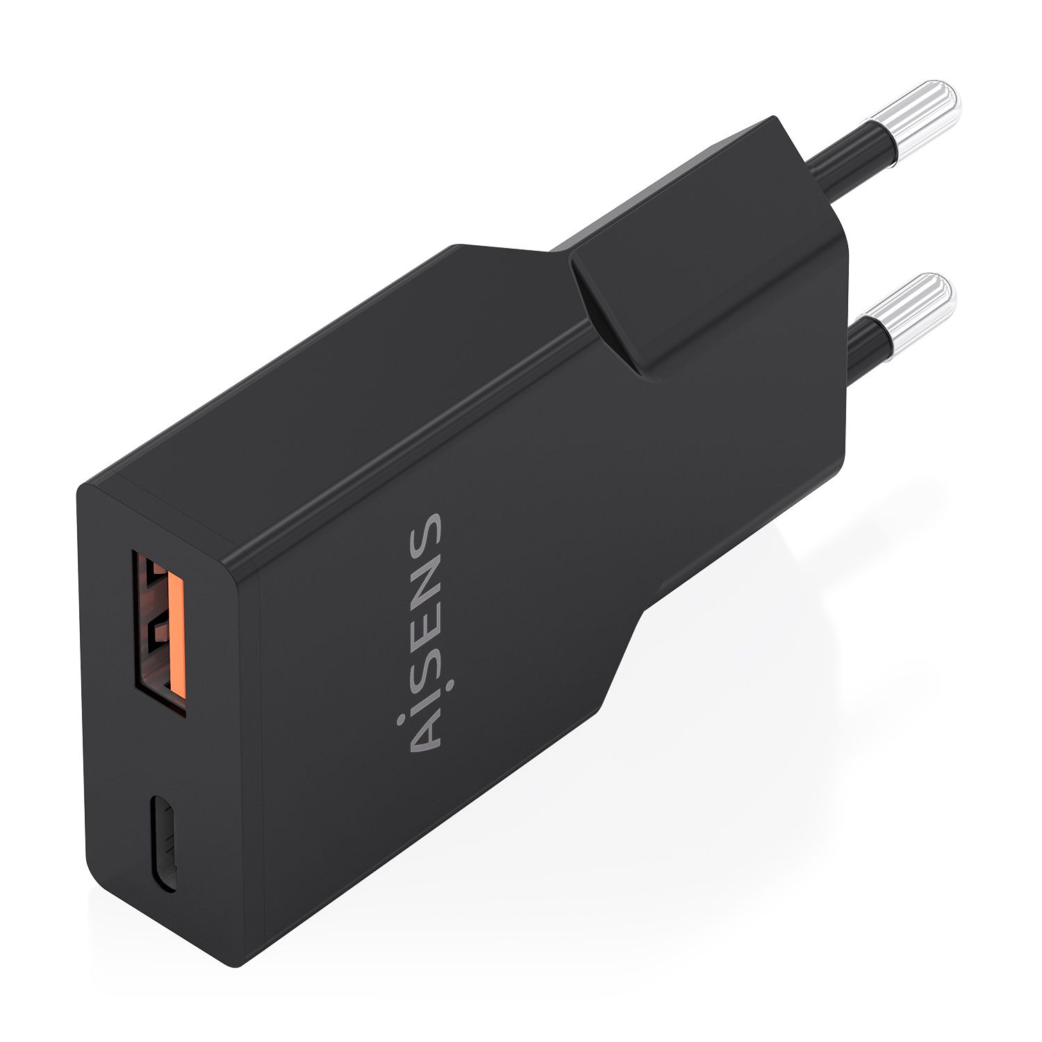 A110-1005 - Cargador de Pared AISENS Slim GaN 30W PD/QC 3.0 1xUSB-A 1xUSB-C Negro (A110-1005)