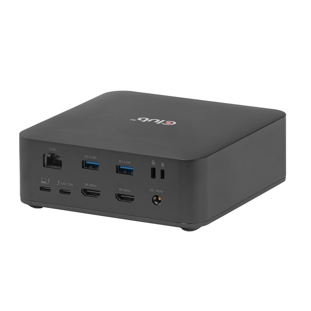 CSV-2562 - Docking Station Club 3D Thunderbolt 5 a 3xUSB 2.0/3xUSB-A 3.0/2xUSB-C 3.1 PD 140W/2xHDMI 8K UHD/1xRJ45 SSD NVMe Ethernet LAN 2.5 GbE Negro (CSV-2562)