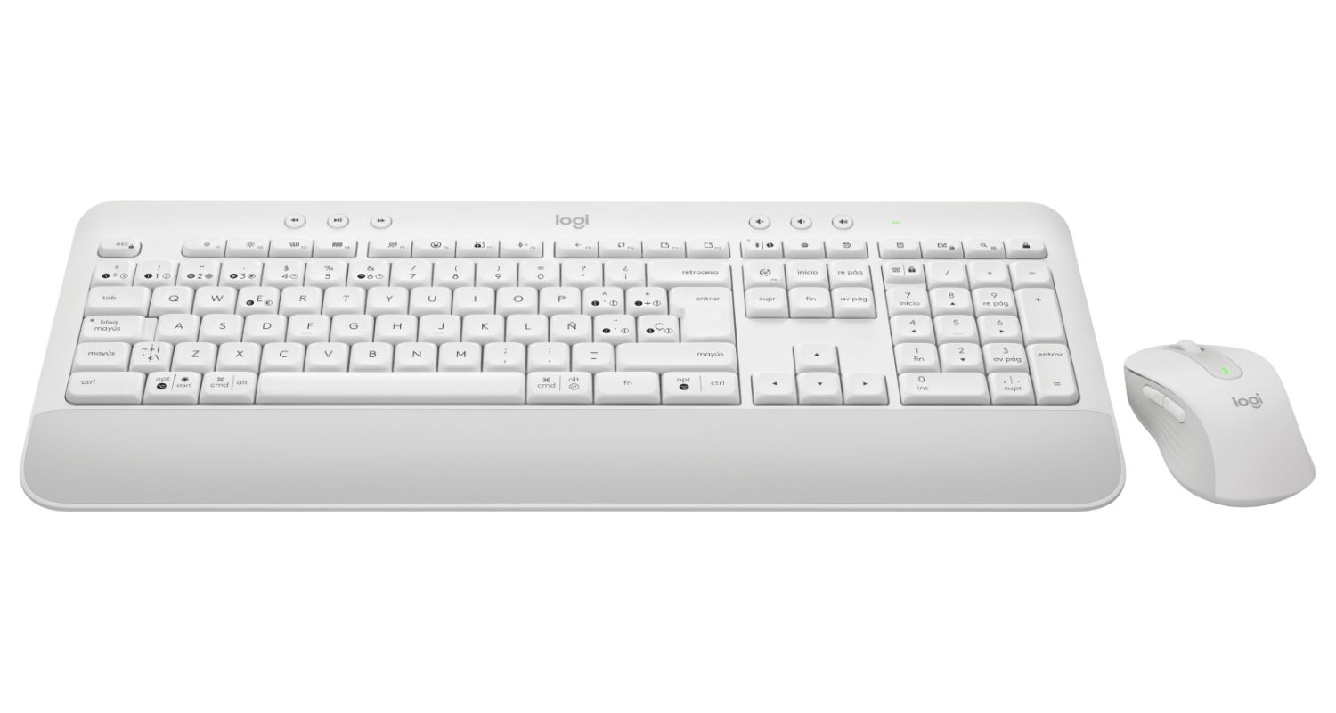 LOG-TEC SET SG MK650 BUS WH - Kit Teclado + Rat�n Logitech Signature MK650 Multimedia Reposamu�ecas QWERTY 118 Teclas Bluetooth �ptico Diestro 4000dpi 5 Botones Blanco (920-011026)