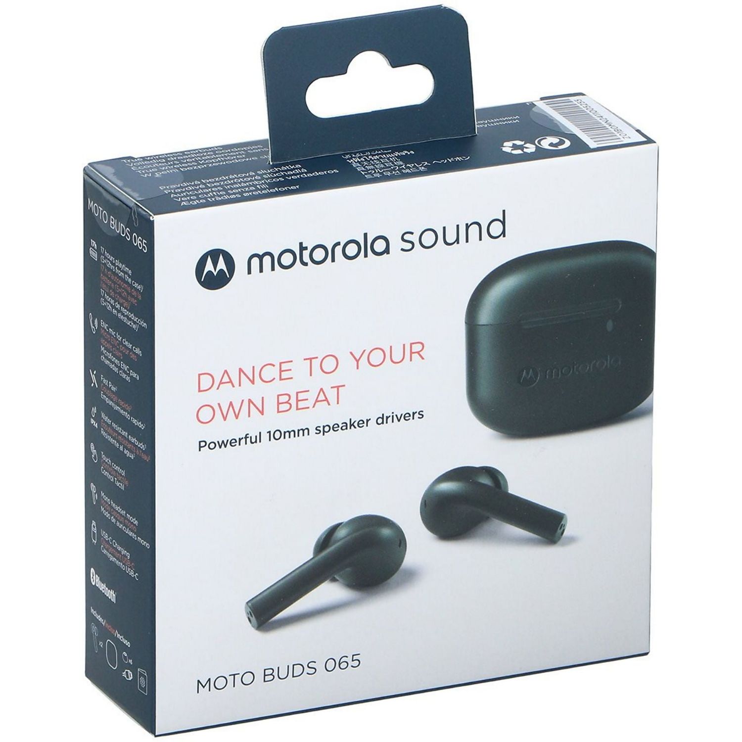 253MOTOBUDS065 - Auricular Motorola Moto Buds 065 micr�fono ENC.Controla f�cilmente tu m�sica y llamadas con resistencia al agua IPX4 Negro(253MOTOBUDS065)