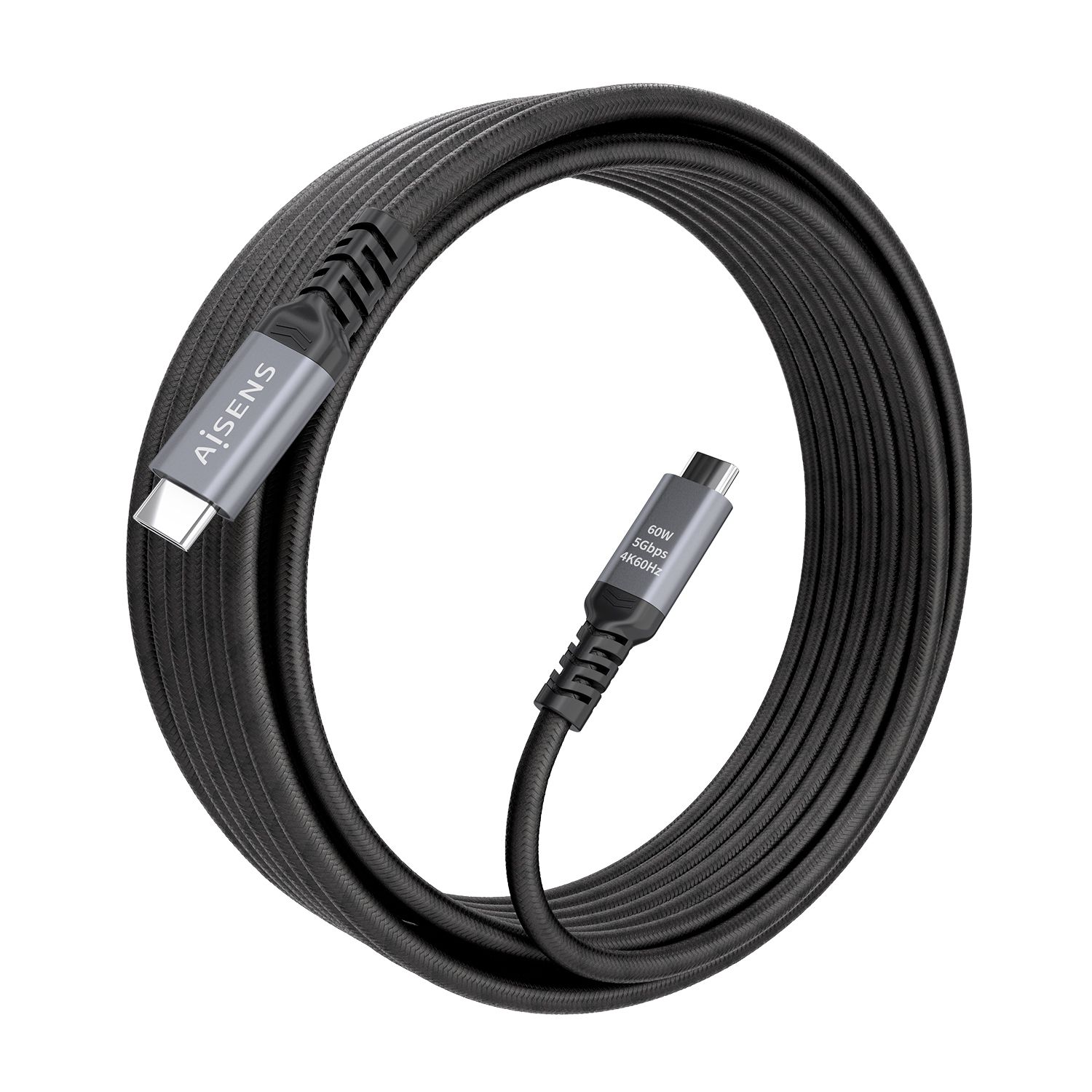A107-0992 - Cable AISENS USB-C/M a USB-C/M 4K PD 3.0 60W 10m Negro (A107-0992)