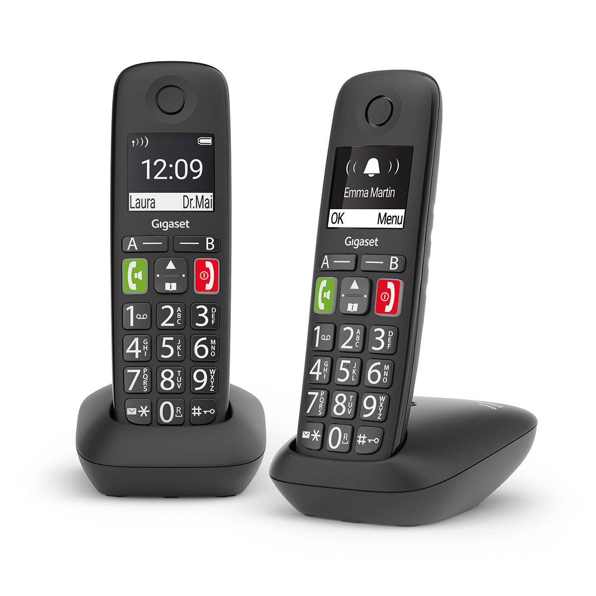 GIGA-TEL E290 DUO BK - Tel�fono Inal�mbrico Gigaset E290 DECT/Anal�gico Pantalla 2? Identificador Llamadas Pack DUO Escritorio/Pared Negro (L36852-H2901-D201)