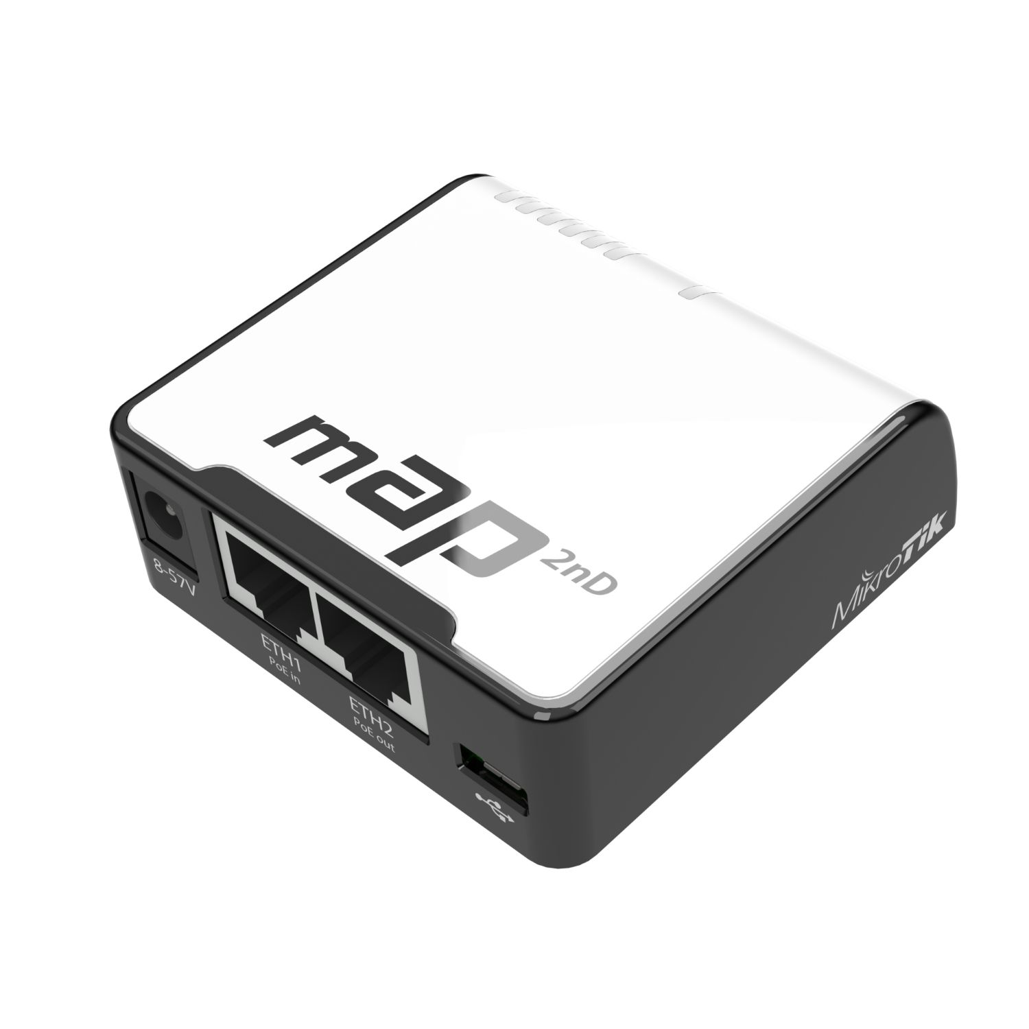 wAPR-2nD&EC200A-EU - Router Mikrotik 2xRJ45 1xUSB-B 2.0 WiFi PoE Ethernet LAN 10/100 Antena Interna 1.2 dBi Blanco/Negro (rbmap2nd)