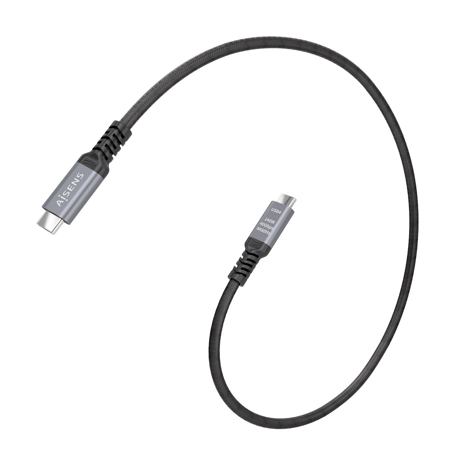 A156-0993 - Cable AISENS USB-C 4.0/M a USB-C 4.0/M 8K PD 3.1 240W 0.5m Negro (A156-0993)