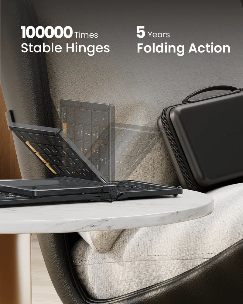 CP015223 - Kit Teclado Plegable + Rat�n ProtoArc XKM01 QWERTY 105 Teclas Bluetooth 5.1 USB-C Estuche Protector Negro (CP015223)
