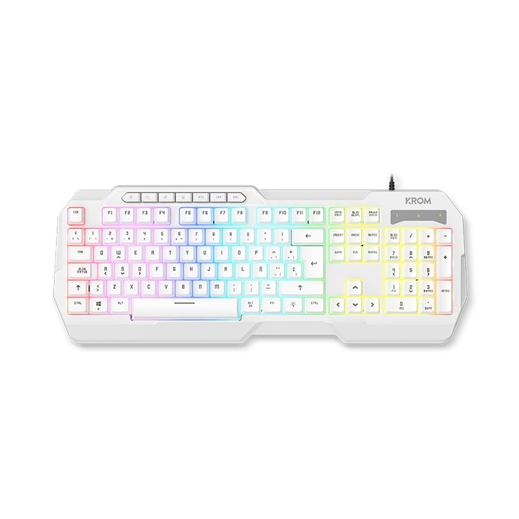 NXKROMKENTASPWH - Kit Gaming KROM RGB Teclado + Rat�n + Alfombrilla + Auricular Blanco (NXKROMKENTASPWH)