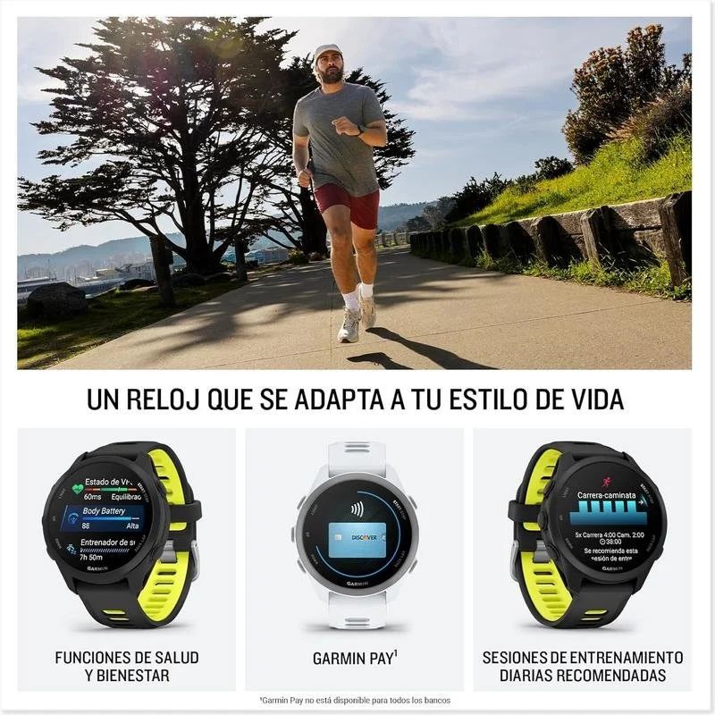 010-03920-00 - Smartwatch Garmin Forerunner 170 AMOLED Color T�ctil 1.2? 4Gb Bluetooth GPS Cuerpo Negro Correa Negra/Amarilla (010-03920-00)