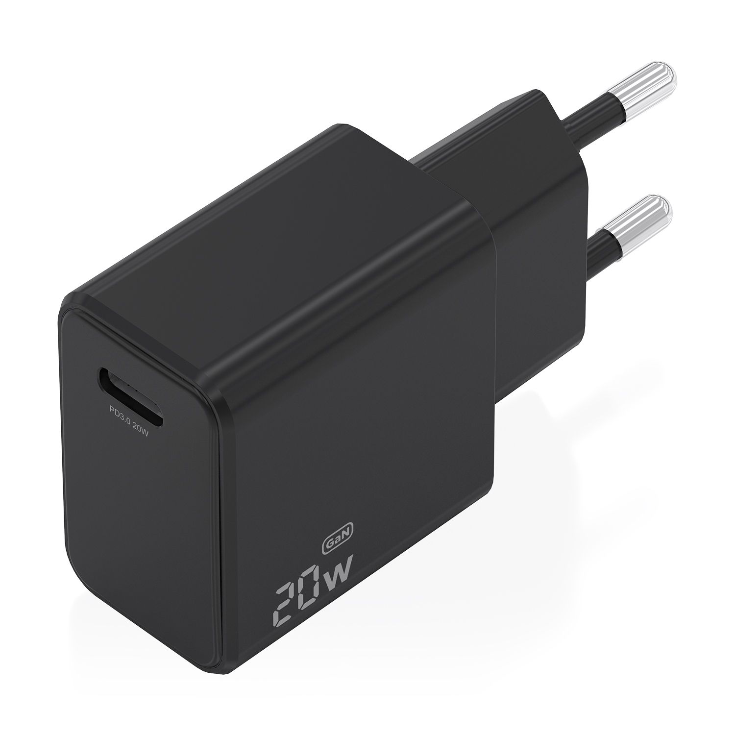 A110-1024 - Cargador de Pared AISENS GaN 20W PD 3.0 QC 3.0 1xUSB-C Negro (A110-1023)