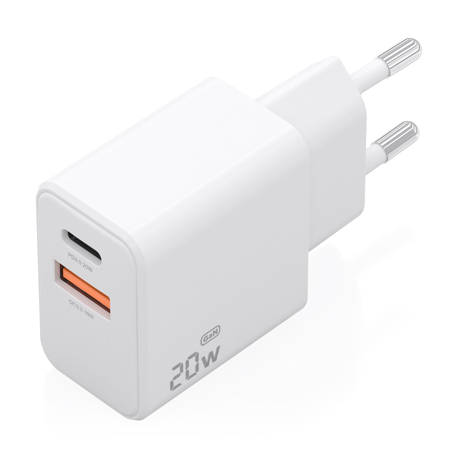 A110-1025 - Cargador de Pared AISENS GaN 20W PD 3.0 QC 3.0 1xUSB-C Blanco (A110-1025)