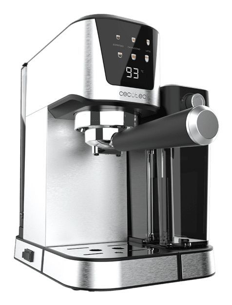 00651 - Cafetera Semiautom�tica CECOTEC Power Espresso 20 Cream 1350W Espresso/Cappuccino/Latte Pantalla T�ctil Color Sistema Thermoblock 20 Bares Dep�sito Leche 700ml Dep�sito Agua 1L 2 Tazas Negra/Acero Inoxidable (00651)