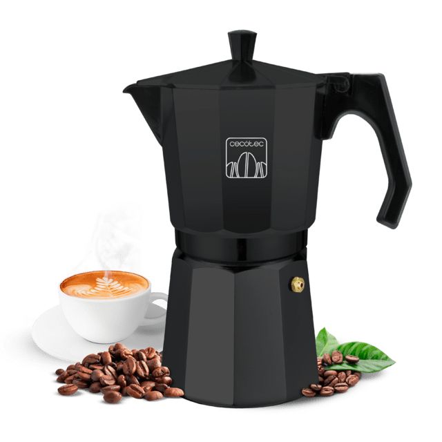 01668 - Cafetera Italiana CECOTEC Mokclassic 900 Black 450ml 9 Tazas Piezas Desmontables Aptas para Lavavajillas Auminio Fundido Negra (01668)