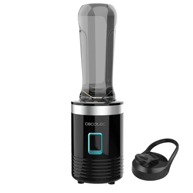 04395 - Batidora de Smoothies CECOTEC Power Titanium 350W Vaso Port�til 600ml 4 Cuchillas con Recubrimiento de Titanio Piezas no El�ctricas Aptas para Lavavajillas Negra (04395)
