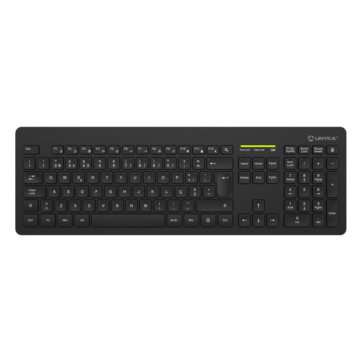 UK505446 - Kit Teclado + Rat�n UNYKA Slim QWERTY 108 Teclas RF Wireless 2.4 GHz Portugu�s �ptico 2400dpi 4 Botones Negro (UK505446)