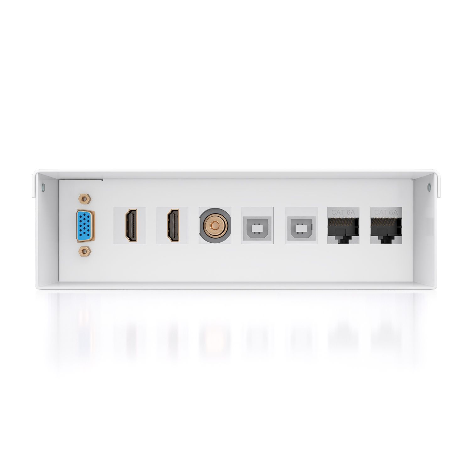 A127-1031 - Caja de Conexiones AISENS USB-B 2.0 VGA 2xHDMI 2xRJ45 Cat.6A STP 3.5mm Blanco (A127-1031)