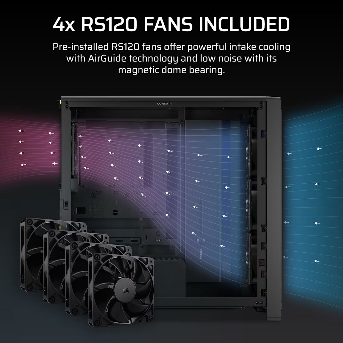 CC-9011302-WW - Caja Corsair FRAME 4000X RS ARGB Panel Lateral de Cristal Templado 1xUSB-A 3.1 1xUSB-C 3.2 ATX Negra (CC-9011302-WW)