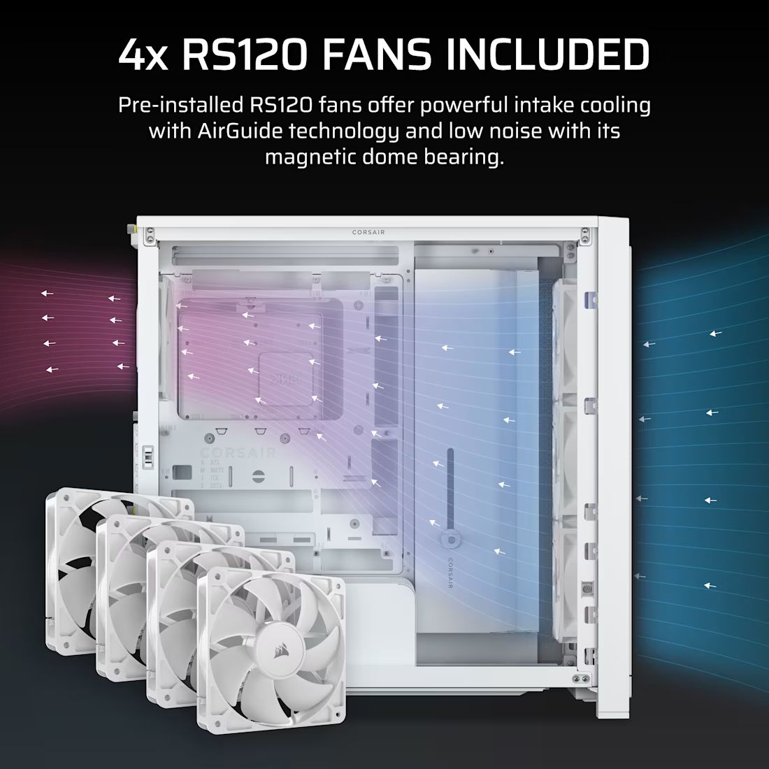 CC-9011303-WW - Caja Corsair FRAME 4000X RS ARGB Panel Lateral de Cristal Templado 1xUSB-A 3.1 1xUSB-C 3.2 ATX Blanca (CC-9011303-WW)