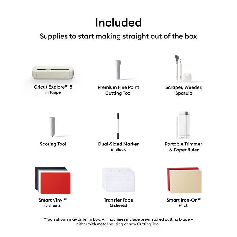 2012405 - Maquina Cricut Explore 5 Essentials Bundle. M�quina de corte inteligente para manualidades y personalizaci�n. Doble punta(2012405)