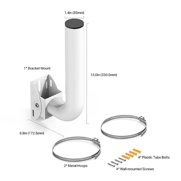 TL-APM200 - Kit Montaje Tp-Link Vigi en Pared o Poste para punto de Acceso. Ajustable hasta 150�, Resistencia al Agua para uso en Exterior. (TL-APM200)