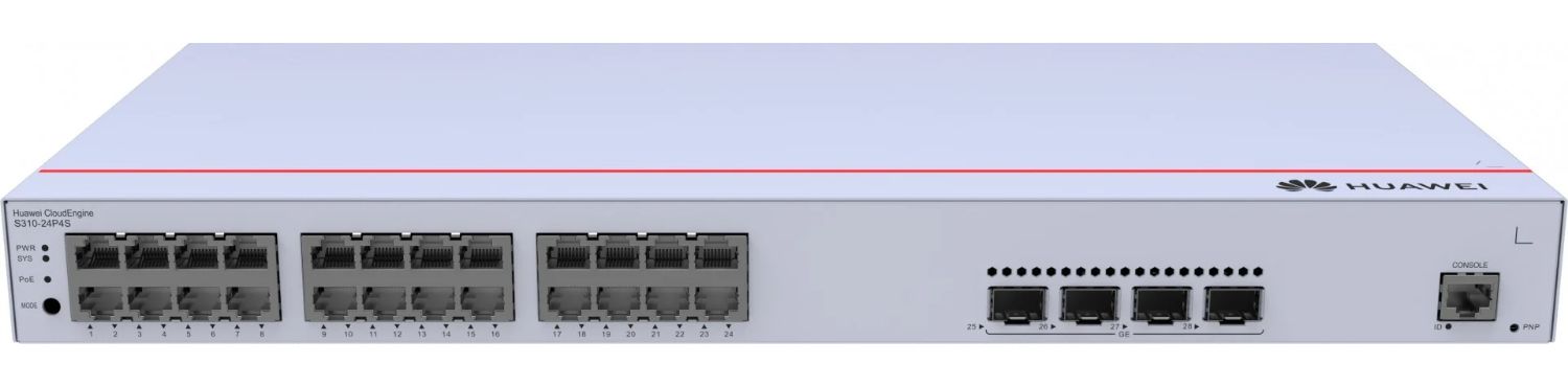 98012201 - Punto de Acceso Huawei CloudEngine S310-24P4S 24xRJ45 GbE 4xSFP PoE+ Rack 1U Gris (98012201)