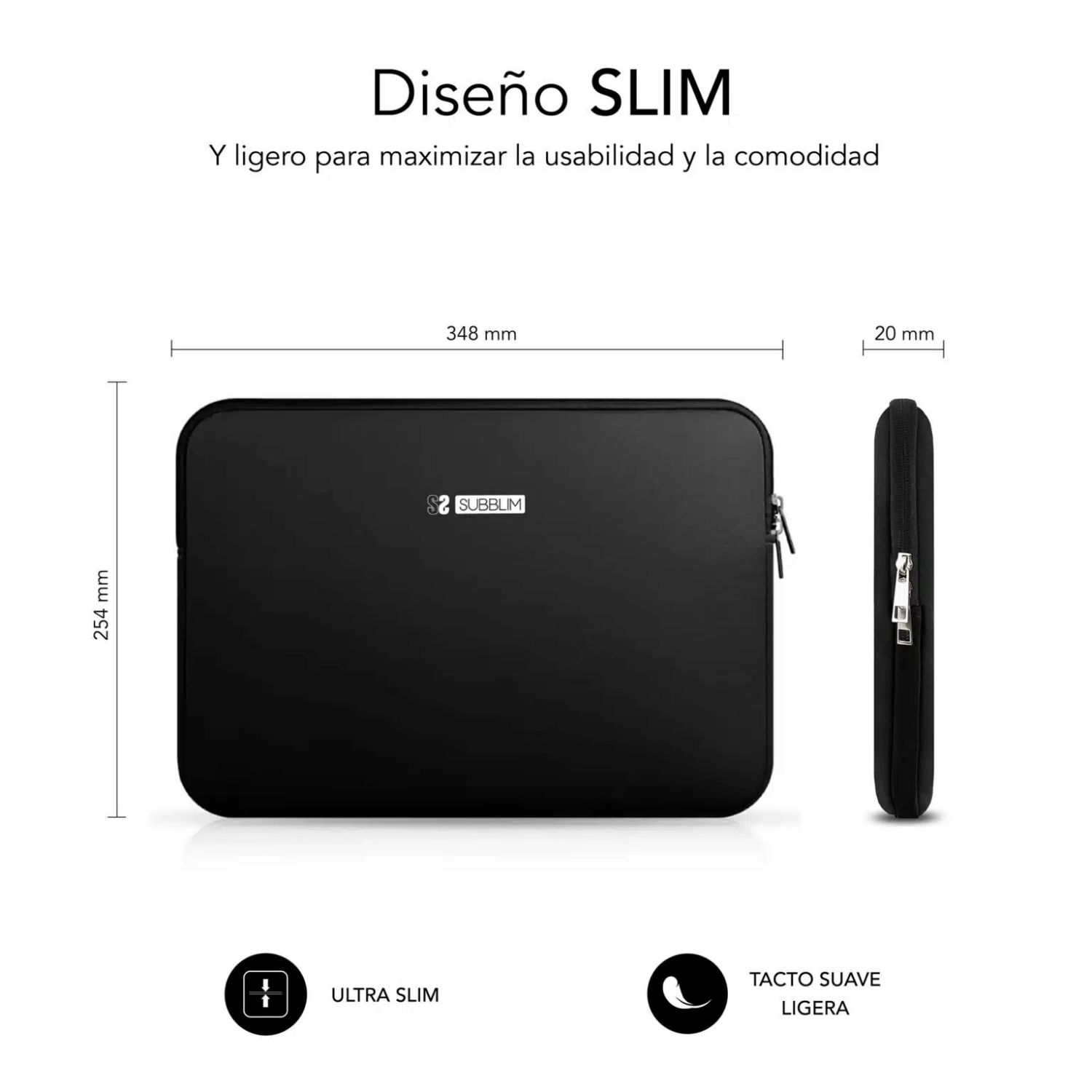 SUBLS-SKIN115 - Funda SUBBLIM Business Laptop Sleeve Neoprene V2 Neopreno hasta 15.6