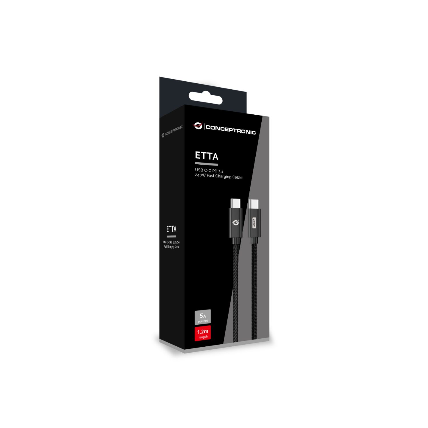 ETTA03B12 - Cable CONCEPTRONIC USB-C 2.0/M a USB-C 2.0/M 240W 1.2m Negro (ETTA03B12)