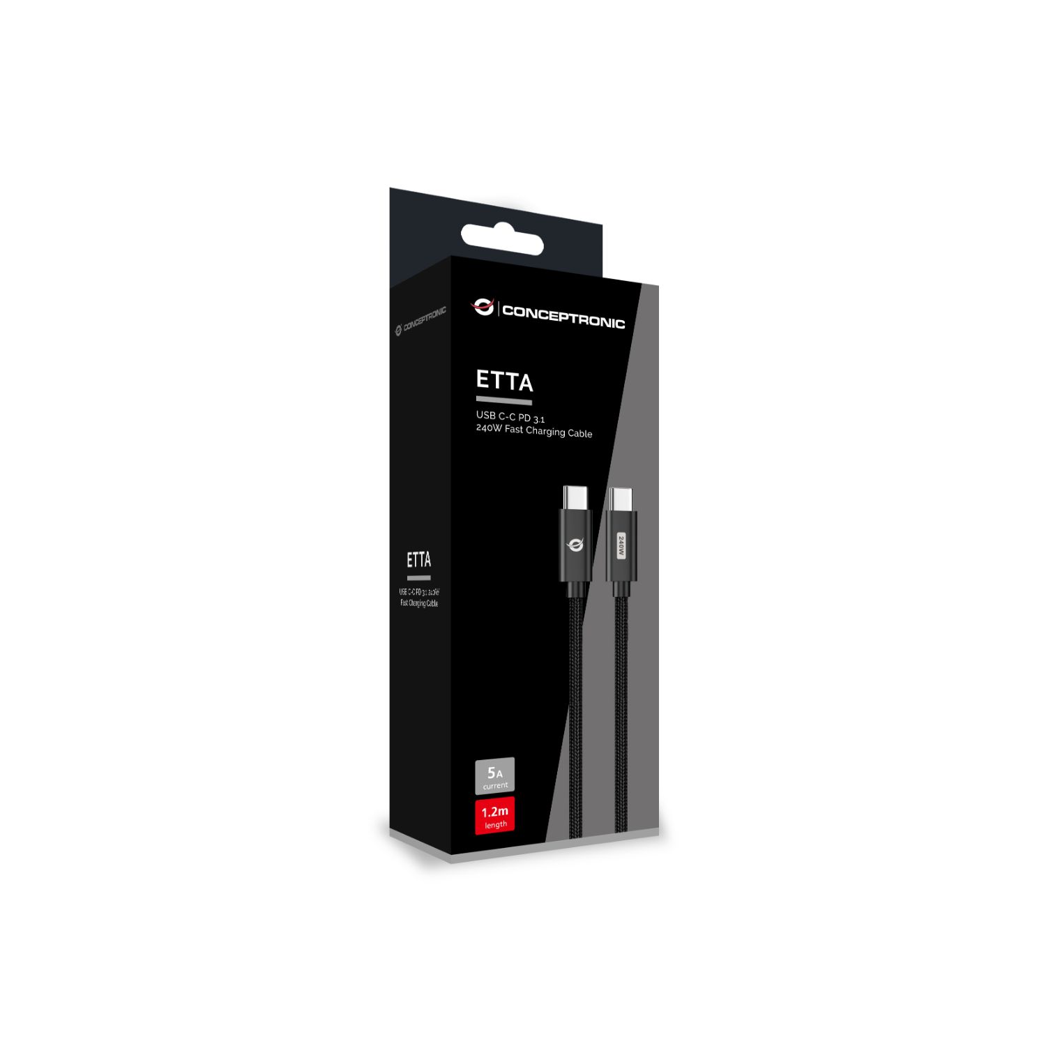 ETTA03B20 - Cable CONCEPTRONIC USB-C 2.0/M a USB-C 2.0/M 240W 2m Negro (ETTA03B20)
