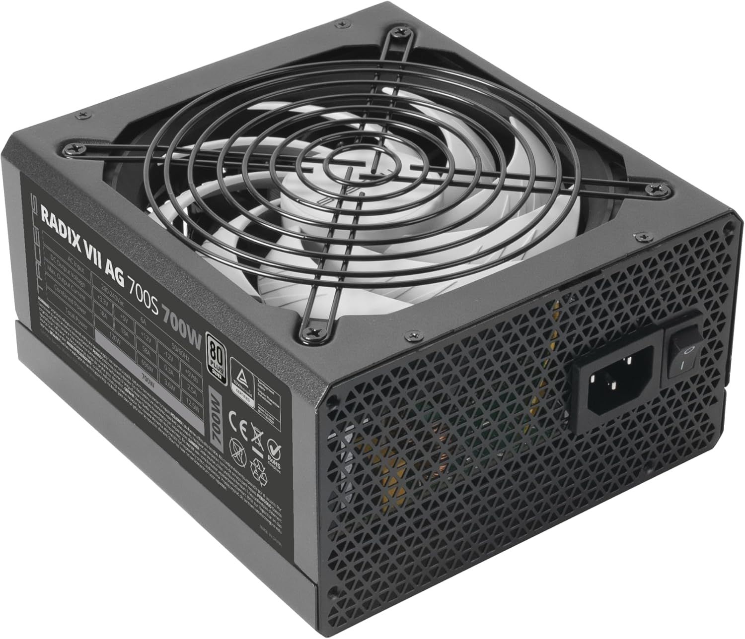1RVIIAG700S - Fuente Tacens Radix VII AG ATX 700W PFC 87% 140mm 20+4 pin ATX 2xMolex 4xSATA 2xPCIe 80+ Silver Negra (1RVIIAG700S)