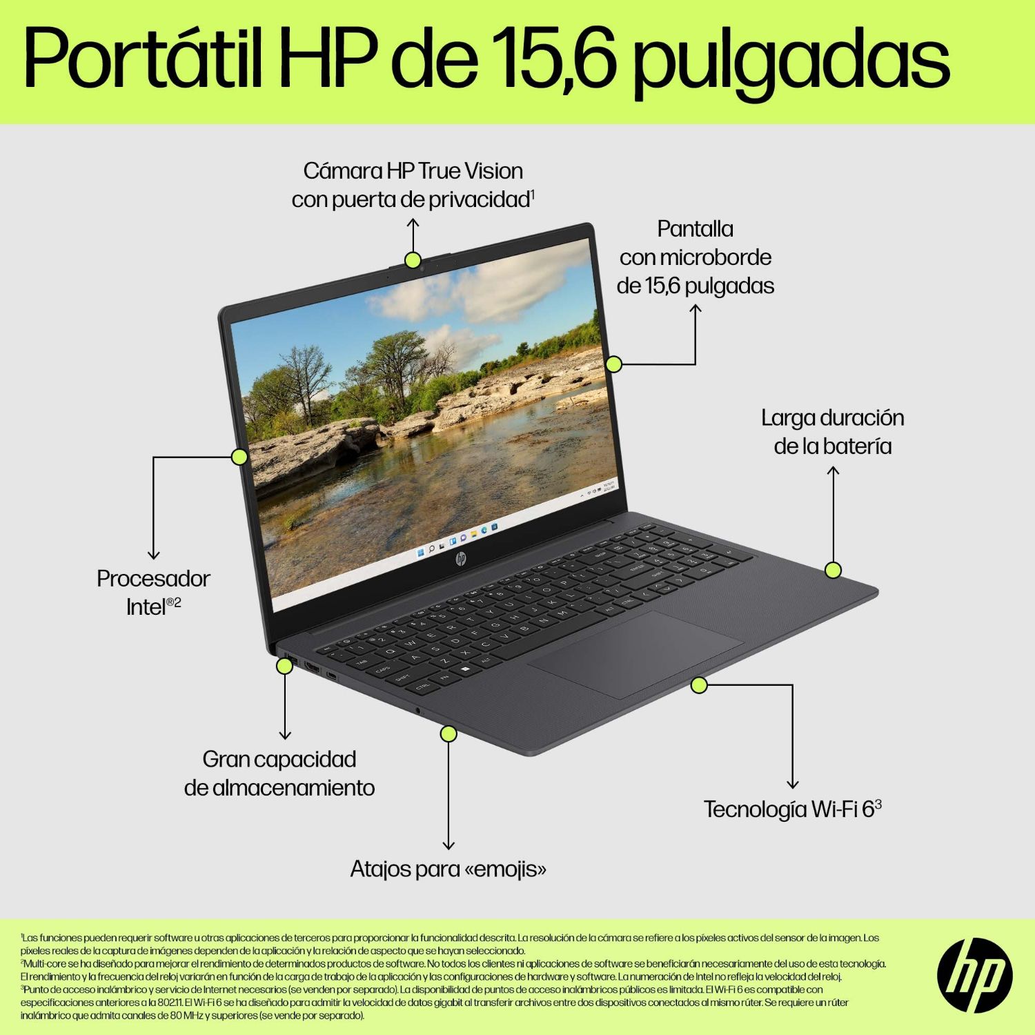 9A2F1EA - Porttil HP 15-fd0038ns i3-N305 16Gb 512Gb SSD Cmara Frontal HD 15.6