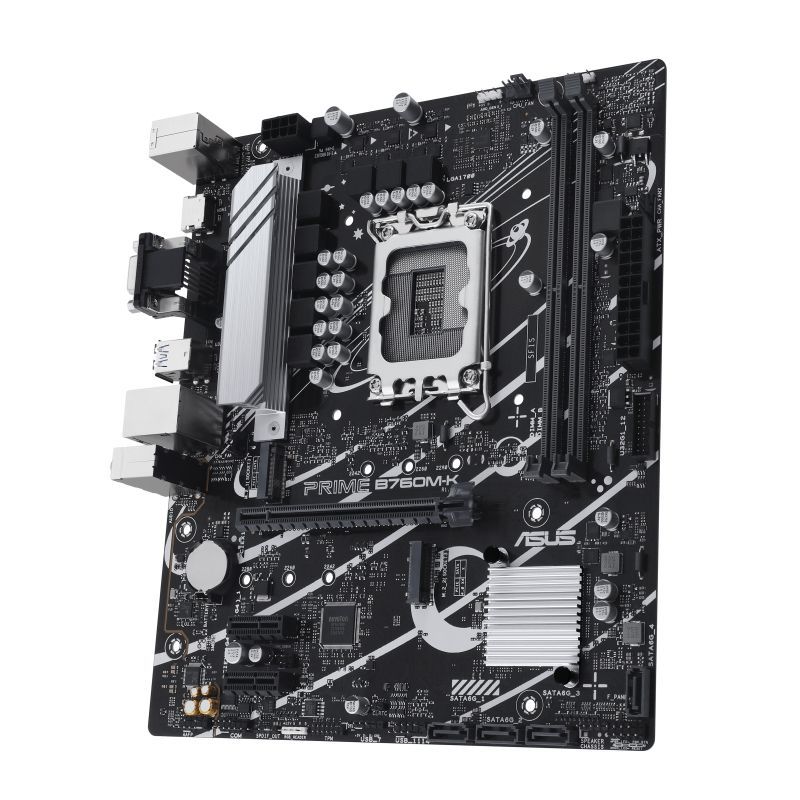 90MB1FI0-M1EAY0 - Placa base ASUS PRIME B760M-K: (1700) 2DDR5 M.2 SATA3 PCIe USB 2.0 USB-A 3.0 VGA HDMI RJ45 PS/2 7.1 mATX Ethernet 2.5GbE