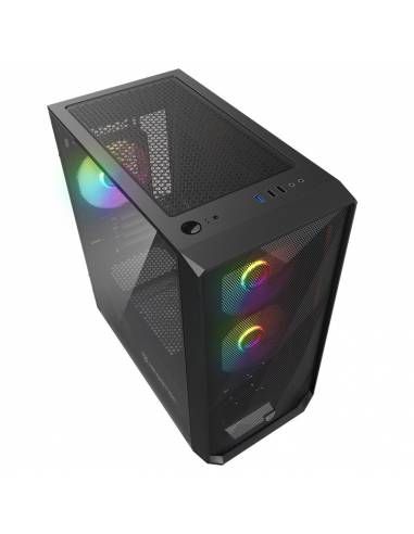 NF-CS-DYS-B - Caja Gaming Nfortec Ventana Lateral de Cristal Templado 2xUSB 2.0 1xUSB 3.0 mATX ITX Negra (NF-CS-DYS-B)