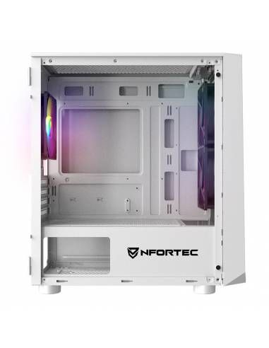 NF-CS-DYS-W - Caja Nfortec Dys Ventana Lateral de Cristal Templado RGB 2xUSB 2.0 1xUSB-A 3.0 mATX ITX Blanca (NF-CS-DYS-W)