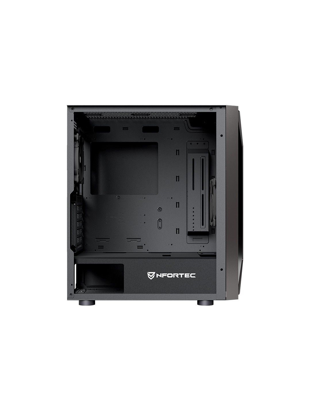 NF-CS-NERVIA-B - Caja Nfortec Nervia Ventana Lateral de Cristal Templado RGB 2xUSB 2.0 1xUSB-A 3.0 ATX mATX ITX EATX Negra (NF-CS-NERVIA-B)